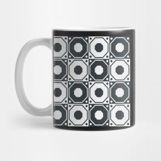 Mosaic Squares Black and White Mug